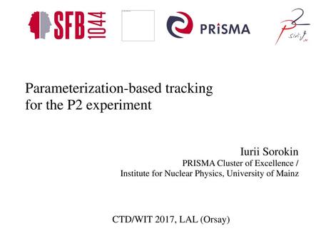 Parameterization-based tracking for the P2 experiment