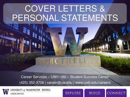 COVER LETTERS & PERSONAL STATEMENTS