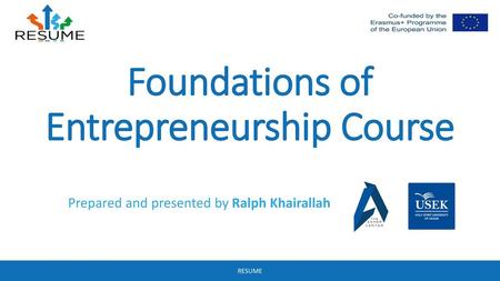 Foundations of Entrepreneurship Course