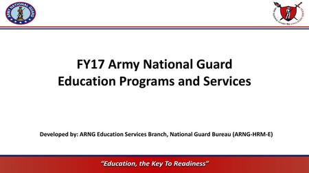 FY17 Army National Guard Education Programs and Services