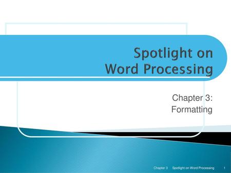 Spotlight on Word Processing