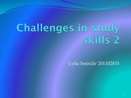 Challenges in study skills 2