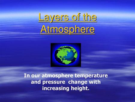 Layers of the Atmosphere