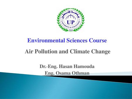 Environmental Sciences Course Air Pollution and Climate Change