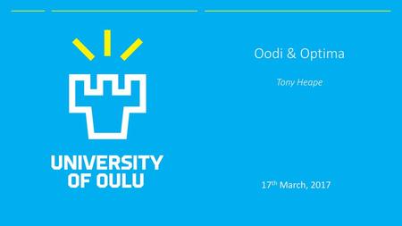 Oodi & Optima Tony Heape 17th March, 2017.