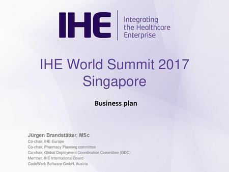 IHE World Summit 2017 Singapore