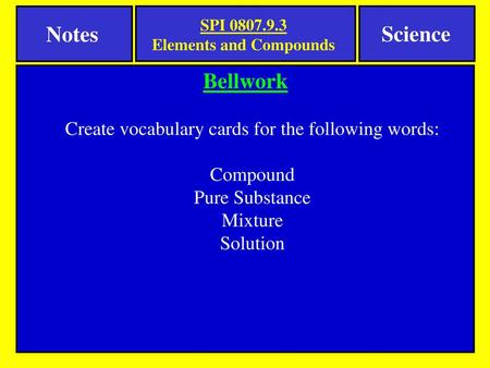 Elements and Compounds