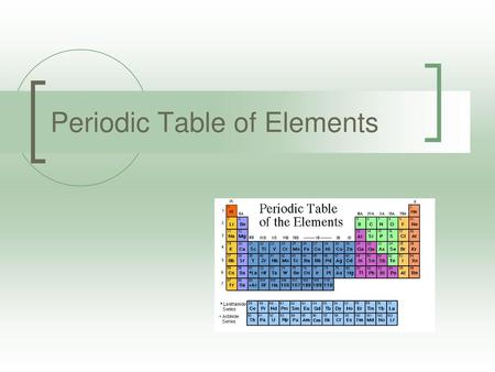 Periodic Table of Elements