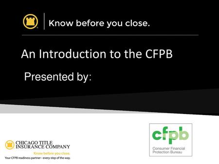 An Introduction to the CFPB