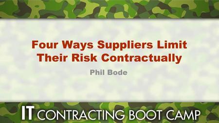 Four Ways Suppliers Limit Their Risk Contractually