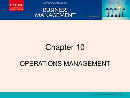 OPERATIONS MANAGEMENT