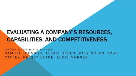 Evaluating a Company’s Resources, Capabilities, and Competitiveness