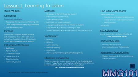 Lesson 1: Learning to Listen