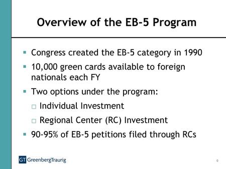 Overview of the EB-5 Program