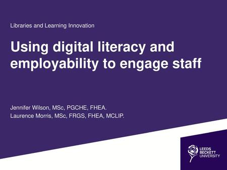 Using digital literacy and employability to engage staff