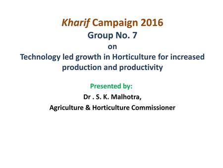 Agriculture & Horticulture Commissioner