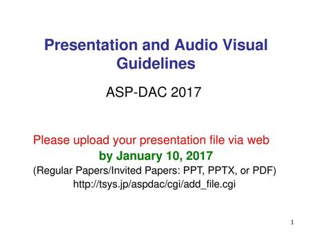 Presentation and Audio Visual Guidelines