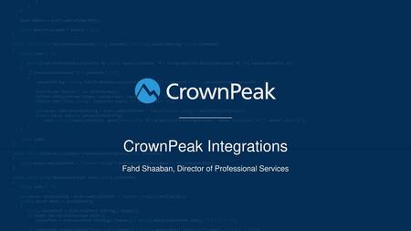 CrownPeak Integrations