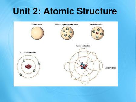 Unit 2: Atomic Structure