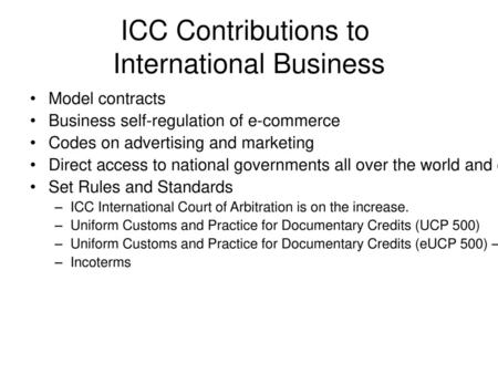 ICC Contributions to International Business