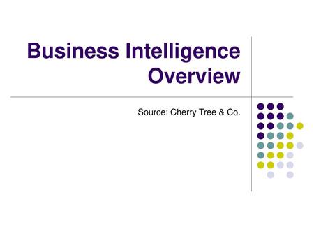 Business Intelligence Overview