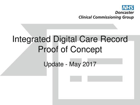 Integrated Digital Care Record Proof of Concept