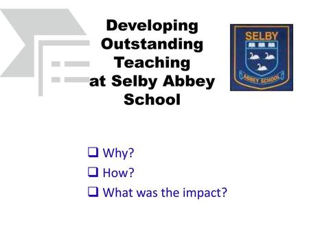 Developing Outstanding Teaching at Selby Abbey School