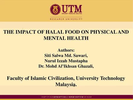 THE IMPACT OF HALAL FOOD ON PHYSICAL AND MENTAL HEALTH