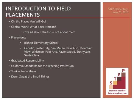 Introduction to Field Placements