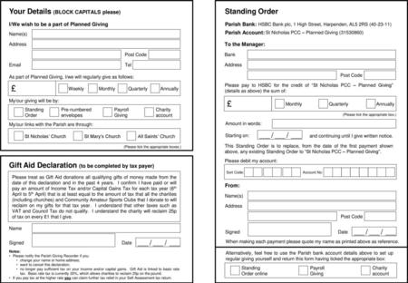 £ £ Your Details (BLOCK CAPITALS please) Standing Order