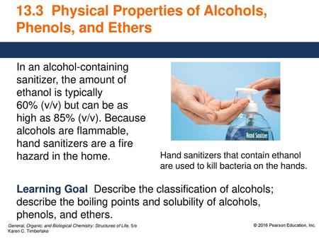 13.3 Physical Properties of Alcohols, Phenols, and Ethers