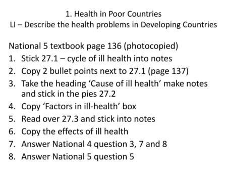 National 5 textbook page 136 (photocopied)