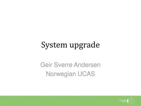 Geir Sverre Andersen Norwegian UCAS