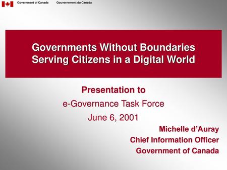 Governments Without Boundaries Serving Citizens in a Digital World