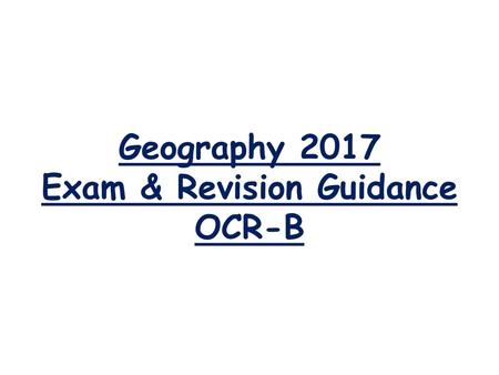 Exam & Revision Guidance