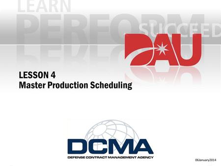 LESSON 4 Master Production Scheduling