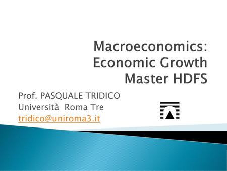 Macroeconomics: Economic Growth Master HDFS