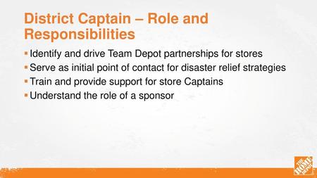 District Captain – Role and Responsibilities