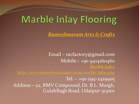 Rameshwaram Arts & Crafts  – Mobile – Marble Inlay  Tel. –