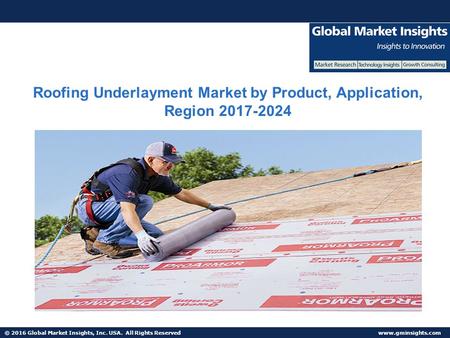 © 2016 Global Market Insights, Inc. USA. All Rights Reserved  Roofing Underlayment Market by Product, Application, Region