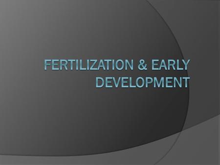 Fertilization & Early Development