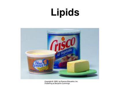 Lipids Copyright © 2005 by Pearson Education, Inc.