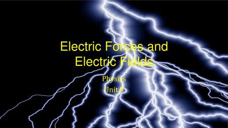 Electric Forces and Electric Fields