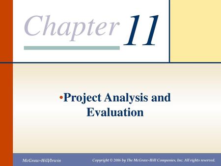 Project Analysis and Evaluation