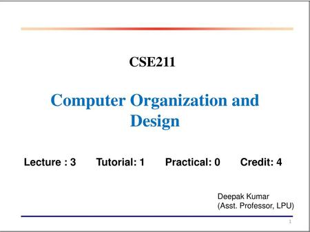 Computer Organization and Design