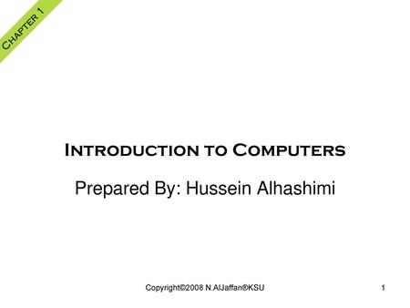 Introduction to Computers