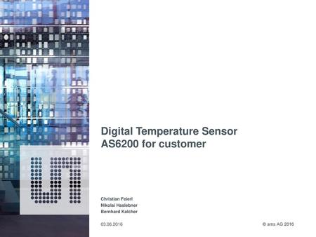 Digital Temperature Sensor AS6200 for customer