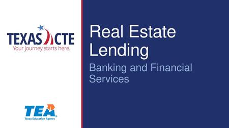 Real Estate Lending Banking and Financial Services.