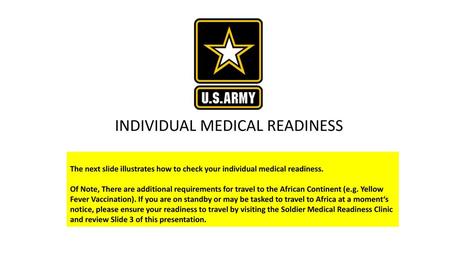 INDIVIDUAL MEDICAL READINESS