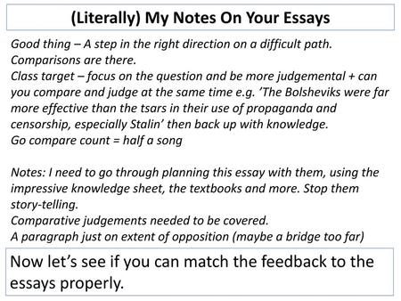 (Literally) My Notes On Your Essays